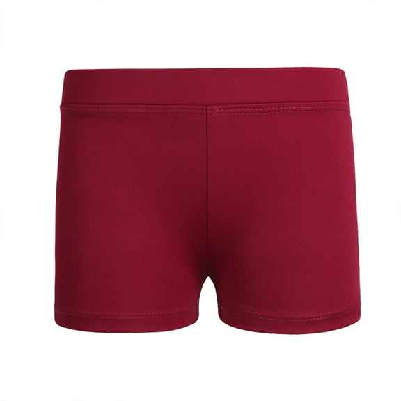 Xnihocha Girls Boys Athletic Boy-Cut Shorts for Gym Dance Cheer Yoga Sports Bottoms Burgundy 14