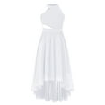 thumbnail image 1 of Xnihocha Girls Dress Shiny Sequin Sleeveless Halter Neck High-low Hem Flower Girls Dress Wedding Birthday Party Ball Gown White 8, 1 of 5