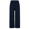 thumbnail image 1 of Xnihocha Kids Boys School Uniform Pants Elastic Waist Solid Straight-Leg Pants Pull On Trousers with Pockets Navy Blue 13-14, 1 of 7