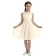 thumbnail image 1 of Xnihocha Kids Flower Girls Sleeveless Sequined Lace Chiffon Dress for Wedding Pageant Party Gown Beige 16, 1 of 7
