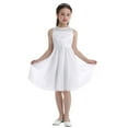 thumbnail image 1 of Xnihocha Kids Flower Girls Sleeveless Sequined Lace Chiffon Dress for Wedding Pageant Party Gown Ivory 16, 1 of 7