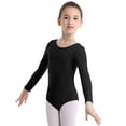 thumbnail image 1 of Xnihocha Kids Girls Basic Long Sleeve Ballet Dance Gymnastics Leotard Black 12, 1 of 6