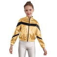thumbnail image 1 of Xnihocha Kids Girls Boys Glossy Metallic Zipper Bomber Jacket Flight Jacket Gold 8, 1 of 6