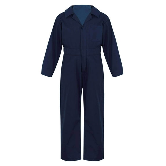 Xnihocha Kids Girls Boys Long Sleeve Zip-up Coveralls Mechanic Bodysuit Overalls Jumpsuit Flightsuit Dark Blue 12