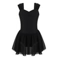 thumbnail image 1 of Xnihocha Kids Girls Chiffon Ballet Leotard Sleeveless Camisole Lyrical Dress Dancewear Black 4, 1 of 7