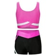 thumbnail image 1 of Xnihocha Kids Girls Gymnastic Ballet Dance Outfits Sleeveless Crop Tops and Booty Shorts Tracksuits Hot Pink 12, 1 of 7
