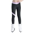 thumbnail image 1 of Xnihocha Kids Girls Ice Skating Training Pants Color Block Skinny Gymnastic Yoga Workout Legging Light Purple 16, 1 of 6