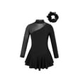 thumbnail image 1 of Xnihocha Kids Girls Long Sleeve Figure Ice Skating Dress Ballet Dance Tutu Dress with Hair Scrunchie Black 12, 1 of 6