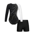 thumbnail image 1 of Xnihocha Kids Girls Long Sleeve Gymnastics Leotard Unitard with Shorts Ballet Dance Bodysuit White 12, 1 of 7