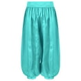 thumbnail image 1 of Xnihocha Kids Girls Satin Belly Dance Pants Wide Leg Bloomers Trousers Arab Princess Party Performance Pants Light Green 6, 1 of 5