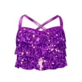 thumbnail image 1 of Xnihocha Kids Girls Sequin Spaghetti Strap Camisole Vest Jazz Hip Hop Jazz Ballet Dance Tank Tops Purple 14, 1 of 7
