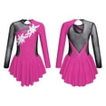 thumbnail image 1 of Xnihocha Kids Girls Sequins Floral Gymnastics Leotard Figure Ice Skating Dress Dance wear Hot Pink 8, 1 of 7