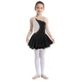 thumbnail image 1 of Xnihocha Kids Girls Sleeveless Rhinestone Shiny Ballet Dress Figure Skating Dress Lyrical Dancewear Black 16, 1 of 7