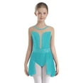thumbnail image 1 of Xnihocha Kids Girls Sparkly Figure Skating Lyrical Dance Dress Sleeveless Sheer Mesh Skirt Leotard Blue Green 8, 1 of 7