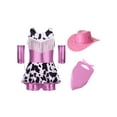 thumbnail image 1 of Xnihocha Kids Western Cowboys Cowgirls Outfit Jazz Dancewear Shiny Tassel Leotard Tutu Skirt+Bandanna+Cuff+Hat Pink 8, 1 of 5