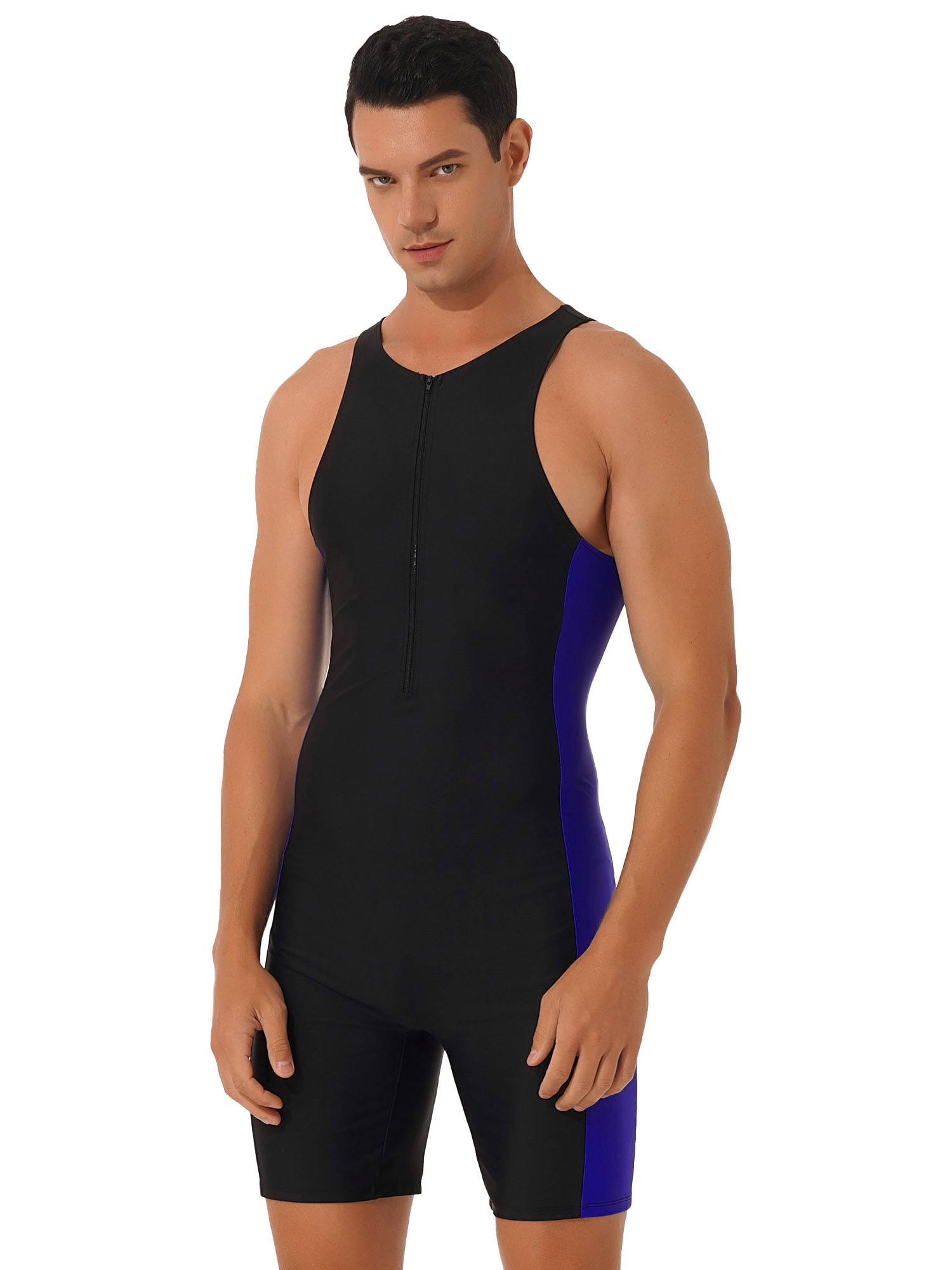 Xnihocha Men Athletic Swimwear Onepiece Zipper Surfing Unitard