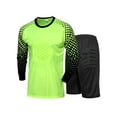 thumbnail image 1 of Xnihocha Men's Goalkeeper Football Jersey Top and Shorts Sponge Pad Protective Soccer Goalie Keeper Fluorescent Green XXL, 1 of 6