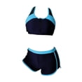 thumbnail image 1 of Xnihocha Women 2 Pieces Sport Bra Racerback Crop Tank Top and Athletic Shorts Set Yoga Gym Training Navy Blue M, 1 of 5