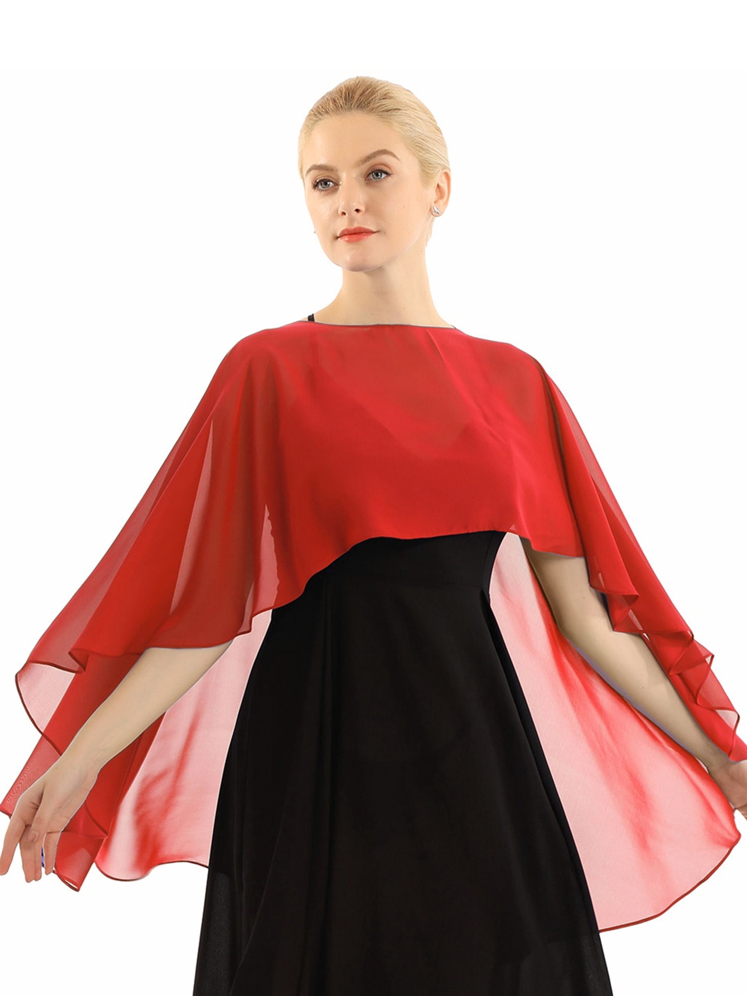 Xnihocha Women's Chiffon Cape Shawls and Wraps for Bridesmaid Wedding Capes Cover Up Evening Dress Red One Size - Walmart.com Xnihocha Women's Chiffon Cape Shawls and Wraps for Bridesmaid Wedding Capes Cover Up Evening Dress Red One Size - Walmart.com