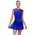 thumbnail image 1 of Xnihocha Women's Figure Skating Dress Sparkly Backless Lyrical Ballet Dance Dress for Competition Royal Blue S, 1 of 7