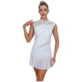 thumbnail image 1 of Xnihocha Women's Figure Skating Dress Sparkly Backless Lyrical Ballet Dance Dress for Competition White S, 1 of 7