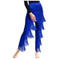 thumbnail image 1 of Xnihocha Women's Latin Jazz Dance Pants Tassel Ballroom Dance Professional Fringe Rumba Tango Salsa Royal Blue XL, 1 of 6