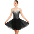 thumbnail image 1 of Xnihocha Womens Ice Skating Dress Rhinestone Mesh Sleeveless Dresses Ballet Lyrical Dance Dress Black M, 1 of 6