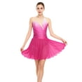 thumbnail image 1 of Xnihocha Womens Ice Skating Dress Rhinestone Mesh Sleeveless Dresses Ballet Lyrical Dance Dress Hot Pink L, 1 of 6