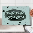 thumbnail image 1 of Xo Cutting Board, Circular Formless Shaped Hugs and Kisses Message with Ink Drops Design Print, Decorative Tempered Glass Cutting and Serving Board, Large Size, Charcoal Grey Black, by Ambesonne, 1 of 1