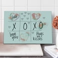 thumbnail image 1 of Xo Cutting Board, Love You Hugs Kisses Watercolor Splashes Heart Valentines Art, Decorative Tempered Glass Cutting and Serving Board, Large Size, Mint Green White, by Ambesonne, 1 of 1