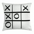 thumbnail image 1 of Xo Decor Throw Pillow Cushion Cover, Tic Tac Toe Pattern Unfinished Game Hobby Theme Alphabet Minimalist Artful Image, Decorative Square Accent Pillow Case, 18 X 18 Inches, Black White, by Ambesonne, 1 of 2