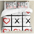 thumbnail image 1 of Xo Duvet Cover Set, Simplistic Love Game and Happy Valentines Humor Hobby Design, Decorative 3 Piece Bedding Set with 2 Pillow Shams, King Size, Vermilion Pale Grey, by Ambesonne, 1 of 3