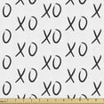 thumbnail image 1 of Ambesonne Xo Fabric by the Yard Upholstery, Affection Expression Kisses, 2 Yards, Black and White, 1 of 4