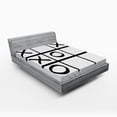 thumbnail image 1 of Ambesonne Xo Fitted Sheet, Game Hobby Pattern, Full Size, Black and White, 1 of 2