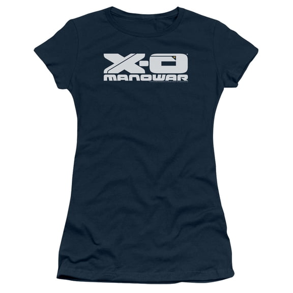 Xo Manowar Logo S/S Junior Women's T-Shirt Sheer Navy