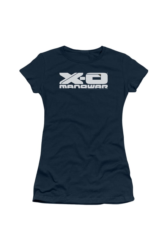 Xo Manowar Logo S/S Junior Women's T-Shirt Sheer Navy