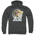 thumbnail image 1 of Xo Manowar Vintage Manowar Adult Pullover Hoodie Sweatshirt Charcoal, 1 of 2