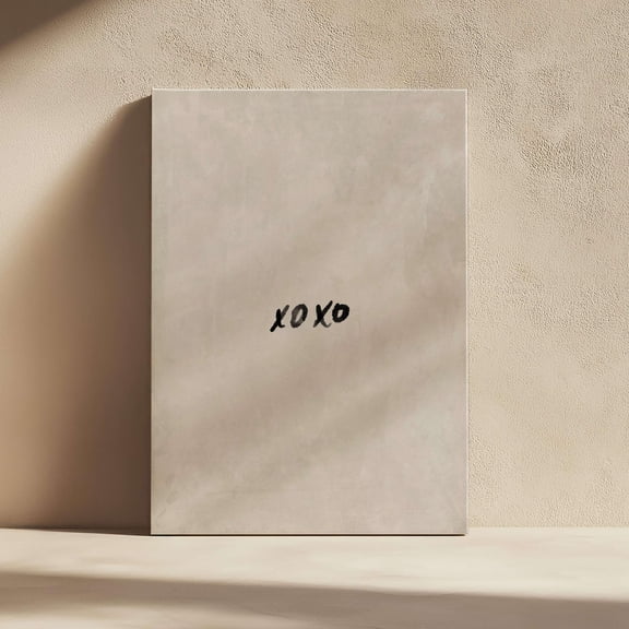 Xo Neutral Wall Art Poster Hugs And Kisses Minimalist Handwritten Art Modern Living Room Accent Wall , Poster Print Only