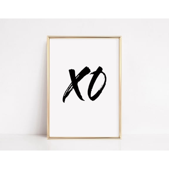 Xo Poster, Xo Poster, Black White Bedroom Poster, Typography Wall Art, Xo Wall Decor, Hugs And Kisses, Minimal, Minimalist Poster Home Decor, 12x18 UNFRAMED