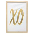 thumbnail image 1 of Xo Wall Art with Frame, Hugs and Kisses Valentine Days Inspired Background Vintage Style Celebration Image, Printed Fabric Poster for Bathroom Living Room, 23" x 35", Sand Brown White, by Ambesonne, 1 of 2
