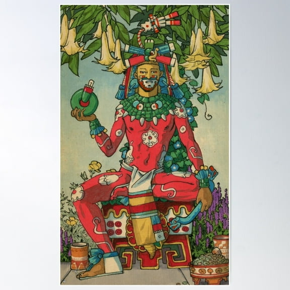 Xochipilli Del Jade Poster Wall Art, Modern Wall Decor For Living Room Bedroom, 8x12 UNFRAMED