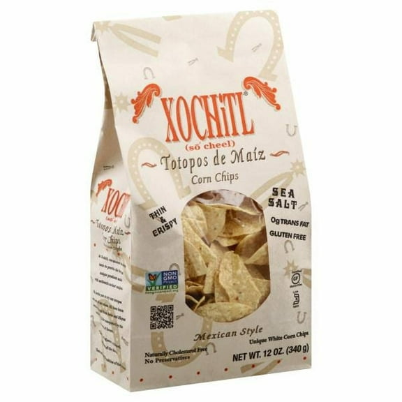 Xochitl Corn Chips White, Sea Salt Mexican Style 12 oz (Pack of 2)