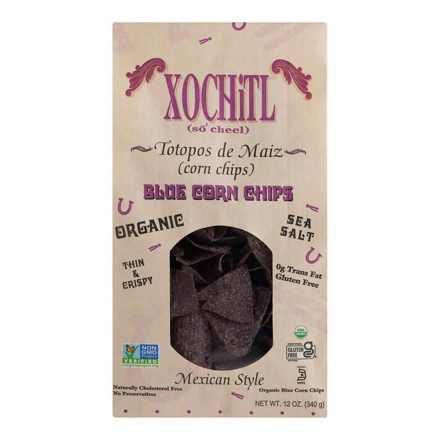 Xochitl Organic Totopos De Maiz Blue Corn Tortilla Chips 12 oz.