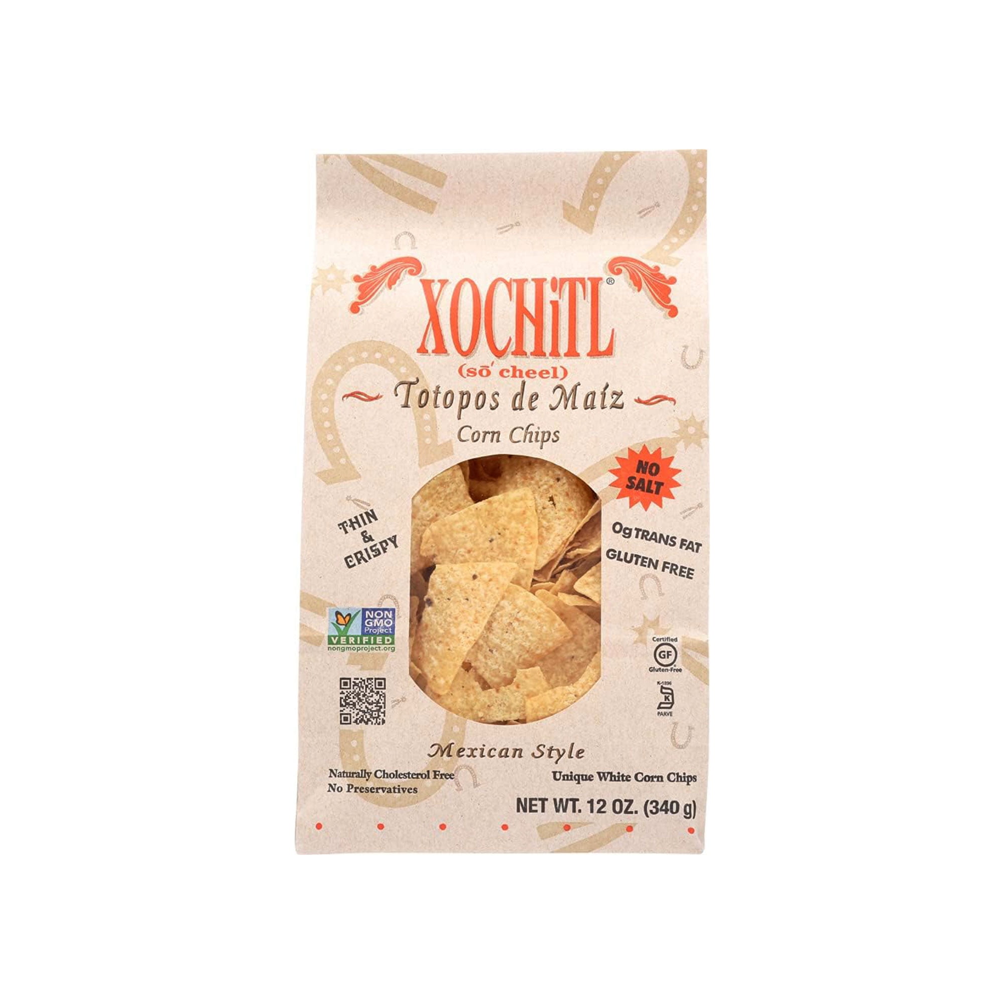 Xochitl Unsalted Mexican Style Tortilla Chips, 12 Oz (Pack of 1