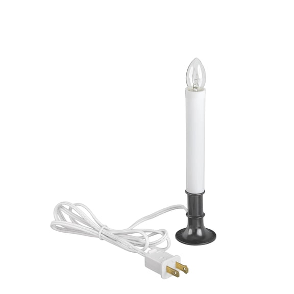 Plug-In LED Flameless Window Candle with Dusk to Dawn Light Sensor, Nickel, 6-Pack