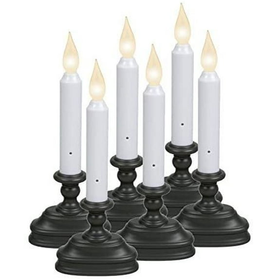 Xodus Innovations FPC1320A-6 Dual Flame Color Dusk to Dawn Sensor Battery Operated 8.5 inch LED Window Candle, Pack of 6