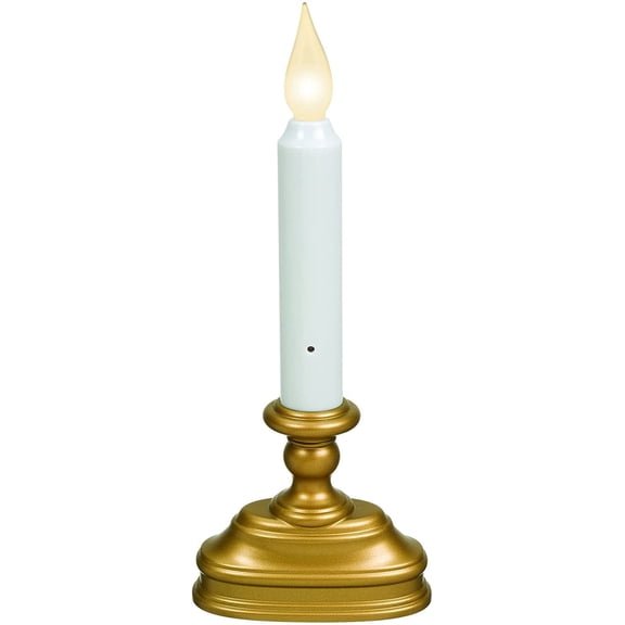 Xodus Innovations FPC1320B Dual Flame Color Dusk to Dawn Sensor Battery Operated 8.5 inch LED Window Candle, Gold