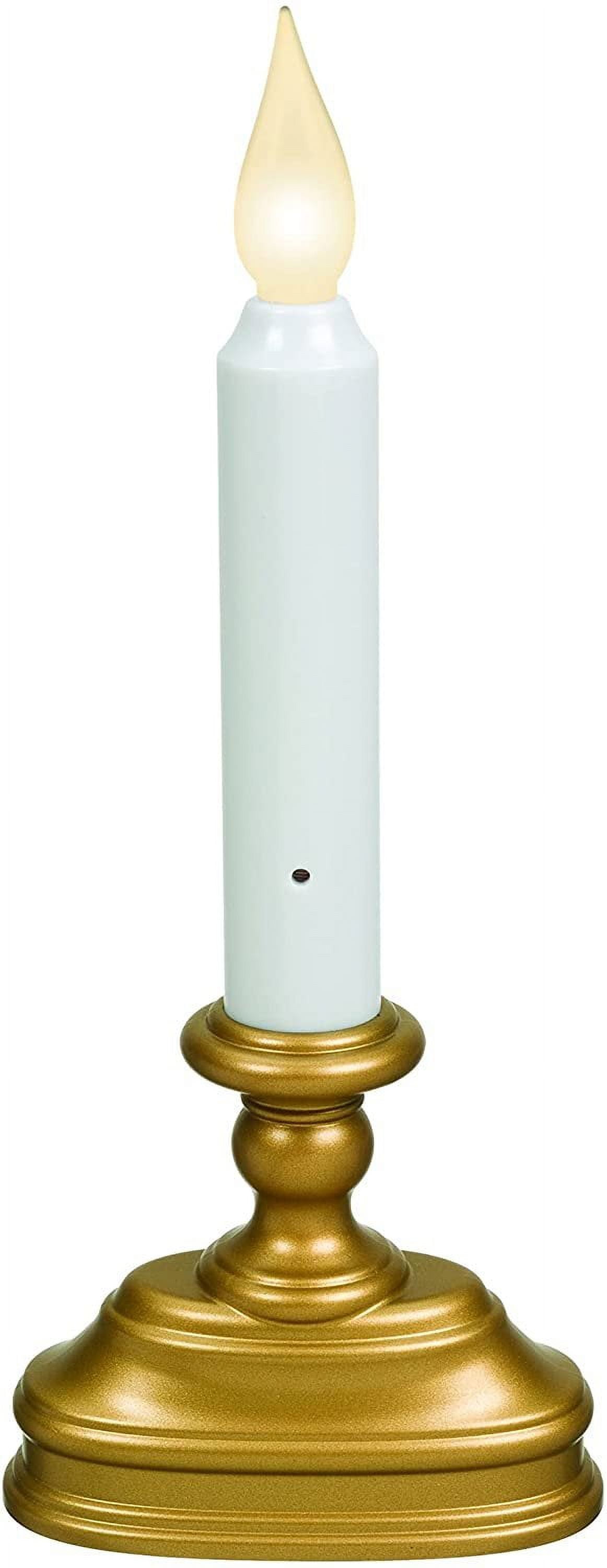 Gold and White Flameless LED Window Candle with Sensor