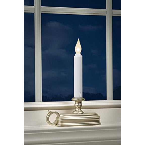 Xodus Innovations FPC1525P Battery Operated LED Window Candle with Dusk to Dawn Sensor, pewter/Silver