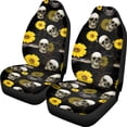 thumbnail image 1 of Xoenoiee 2 PCS Auto Seat Cover Skull And Sunflower Print Ultra Soft High Back Comfort Bucket Car Front Seat Covers Universal Fit for SUV Sedan Van, 1 of 6